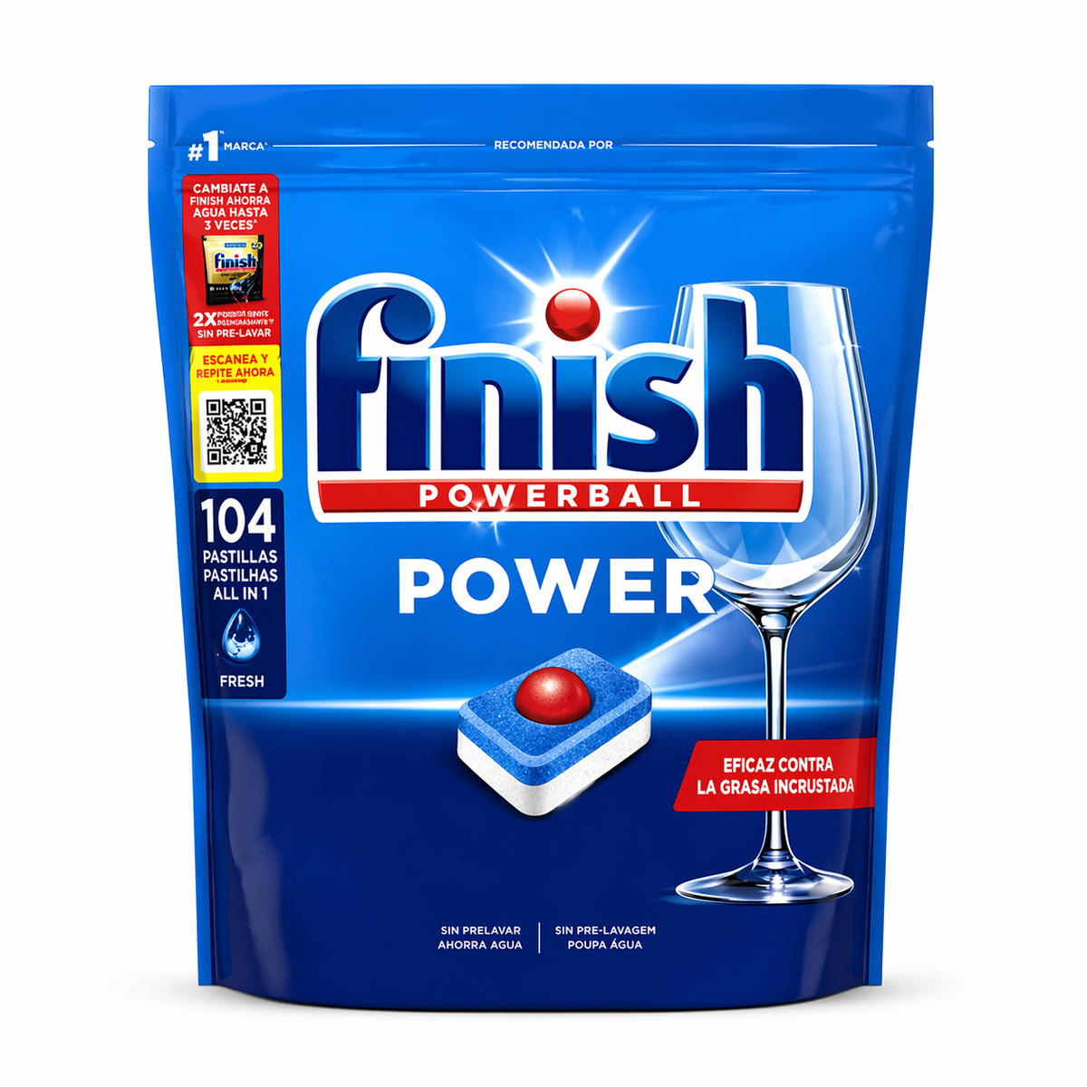 FINISH - TABLETTES LAVE-VAISSELLE POWERBALL POWER - 104 TABLETTES