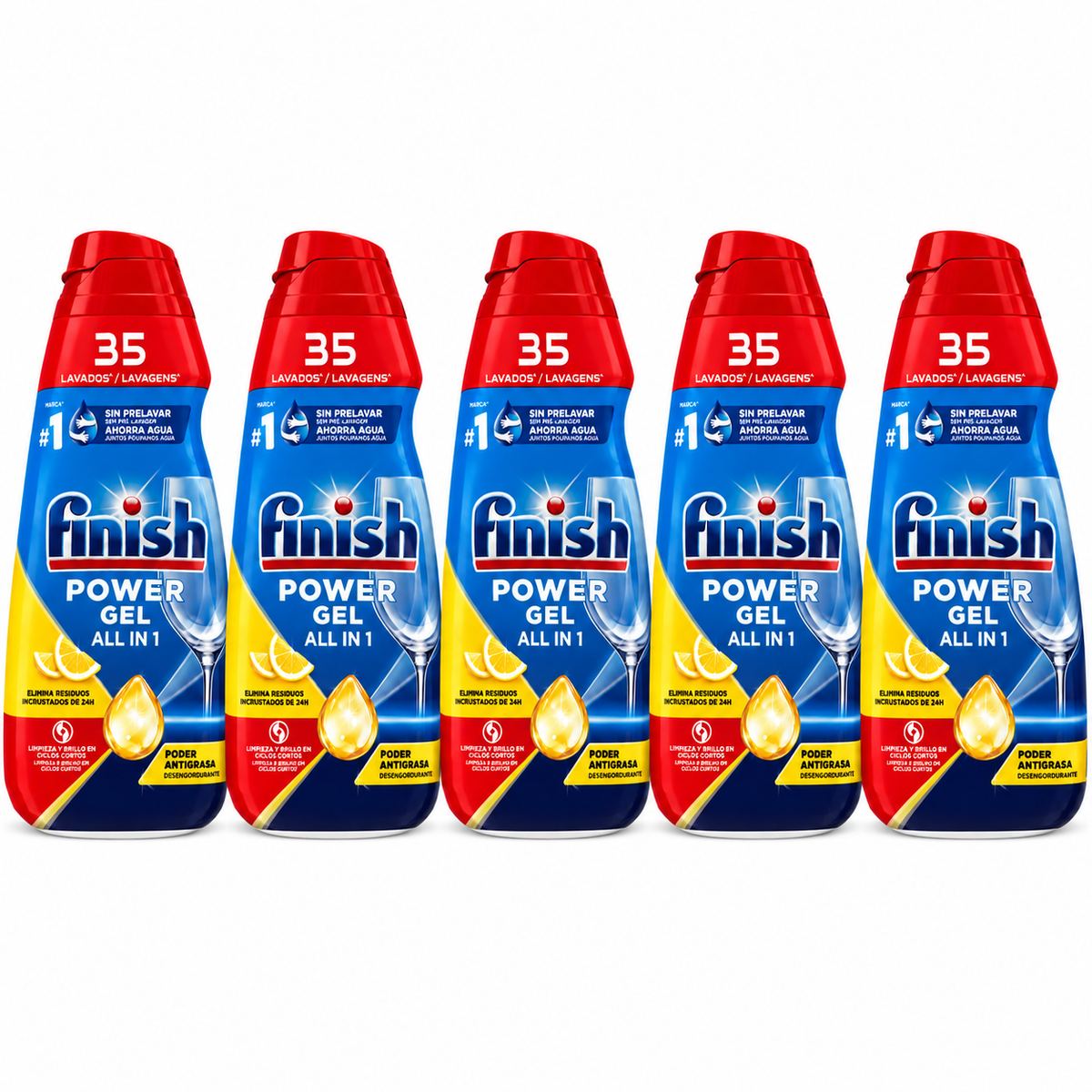 FINISH - GEL LAVE-VAISSELLE POWER GEL ALL IN 1 - 35 LAVAGES