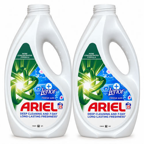 Ariel Lessive Liquide + Lenor Fresh Air – 25 Lavages