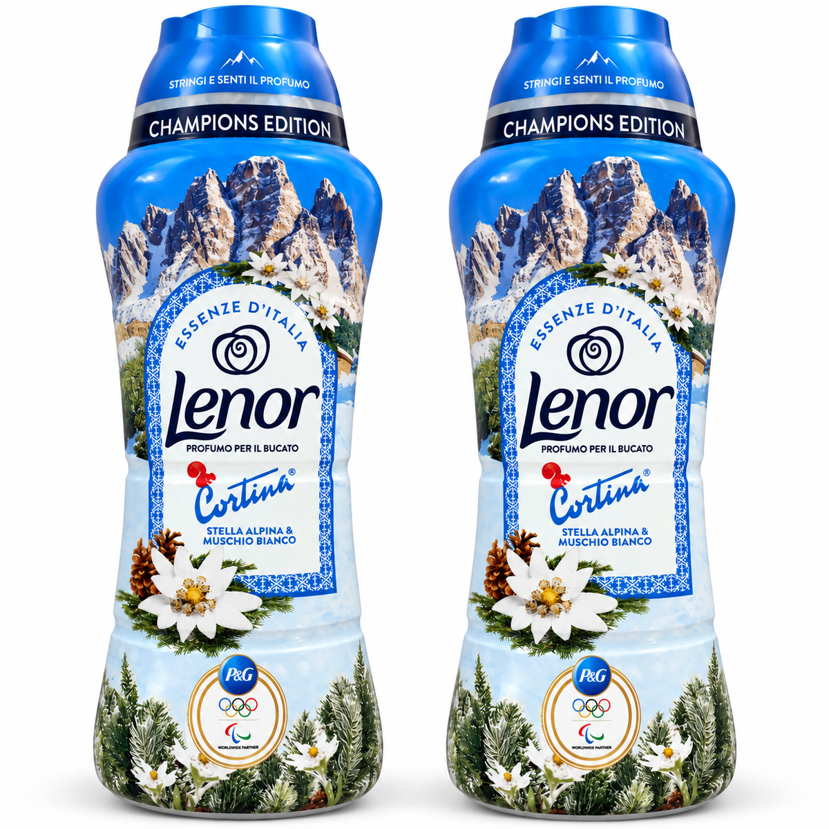 LENOR – PERLES PARFUMÉES POUR LE LINGE – EDITION LIMITÉE - ÉTOILE D'ALPINE & MUSC BLANC 495 GR