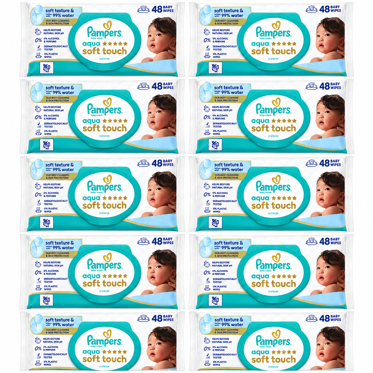 PAMPERS AQUA SOFT TOUCH – 48 LINGETTES BÉBÉ