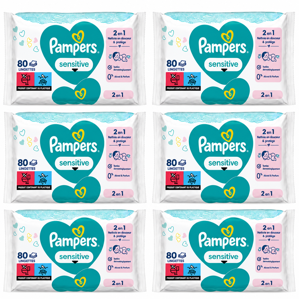 PAMPERS SENSITIVE – 80 LINGETTES BÉBÉ