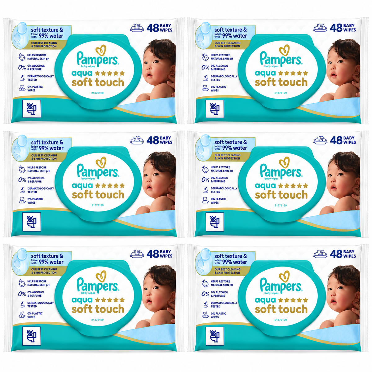 PAMPERS AQUA SOFT TOUCH – 48 LINGETTES BÉBÉ
