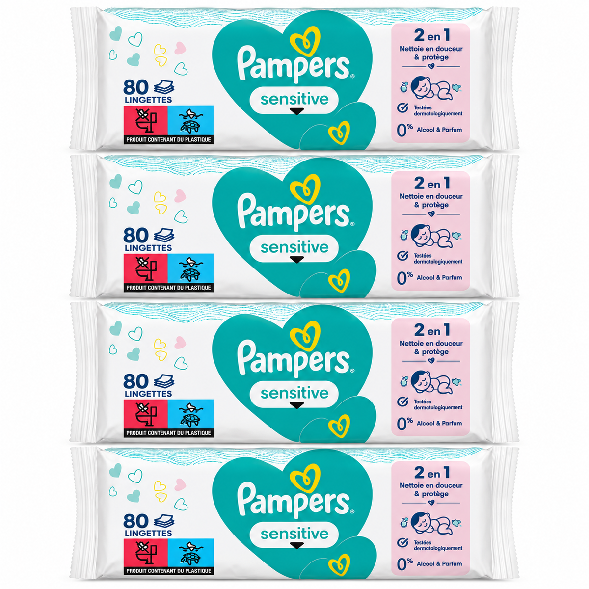 PAMPERS SENSITIVE – 80 LINGETTES BÉBÉ