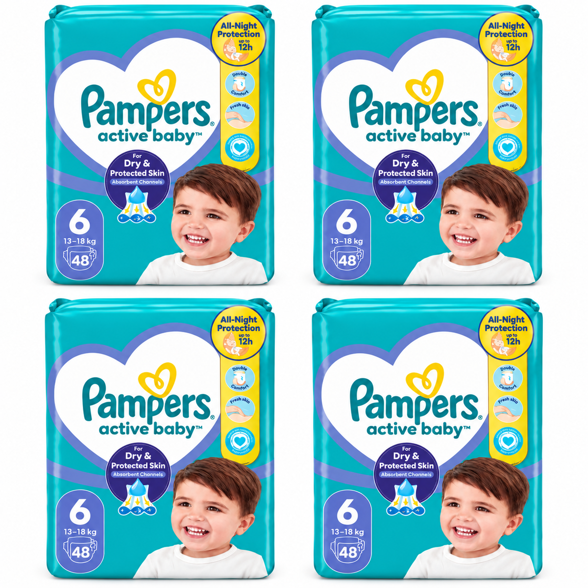 PAMPERS ACTIVE BABY PANTS – TAILLE 6 – 48 CULOTTES – 13 À 18 KG