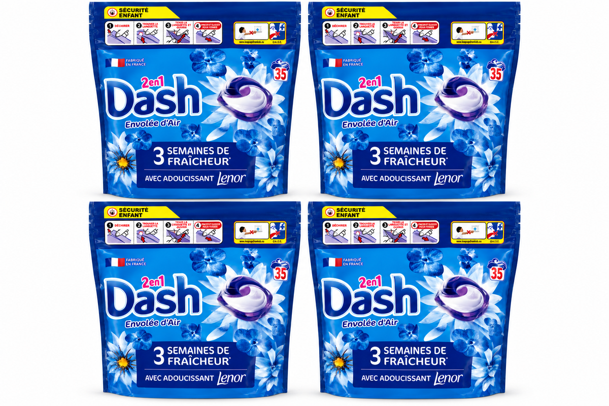 DASH – 2 EN 1 ENVOLÉE D'AIR LESSIVE EN CAPSULES (35 CAPSULES)