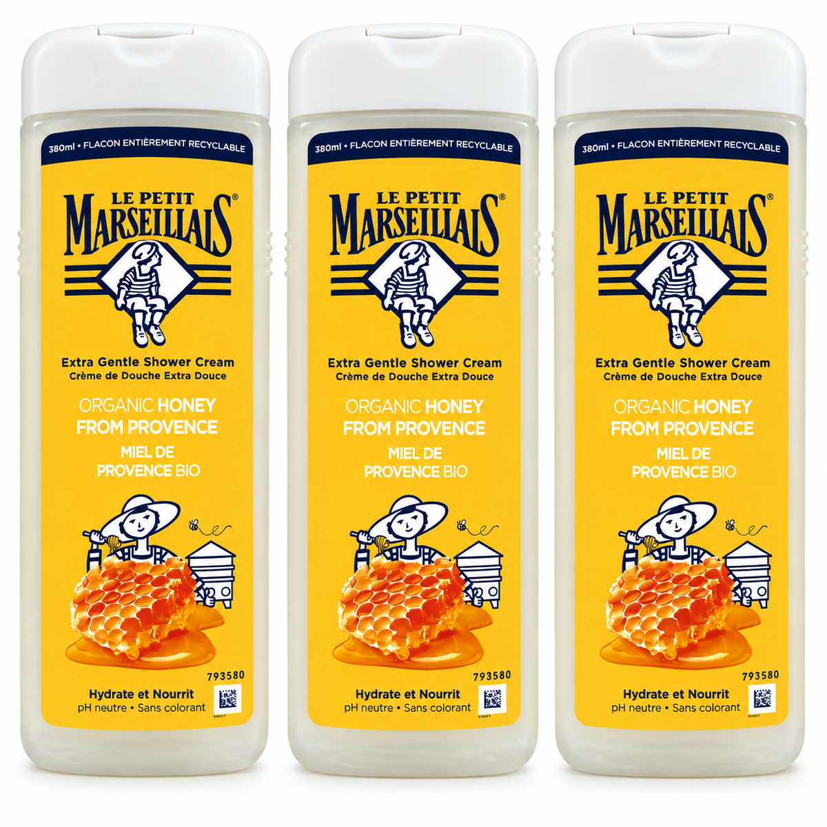 PACK GEL DOUCHE LE PETIT MARSEILLAIS FORMAT 380ML